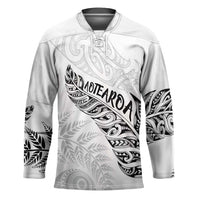 Aotearoa Personalized Lawn Bowls Maori Hockey Jersey New Zealand White Tribal Silver Fern - undefined