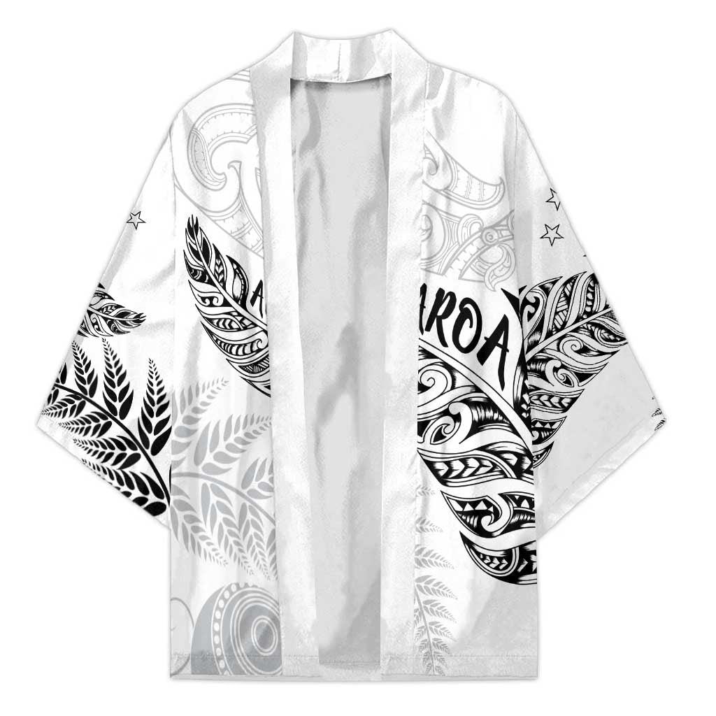 Aotearoa Personalized Lawn Bowls Maori Kimono New Zealand White Tribal Silver Fern - Polynesian Pride