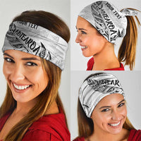 Aotearoa Personalized Lawn Bowls Maori Neck Gaiter New Zealand White Tribal Silver Fern - Polynesian Pride