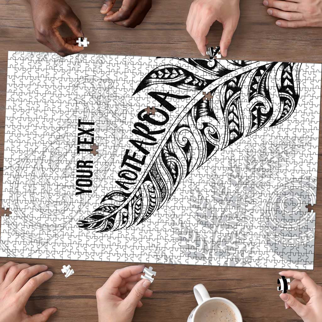 Aotearoa Personalized Lawn Bowls Maori Puzzle New Zealand White Tribal Silver Fern - Polynesian Pride