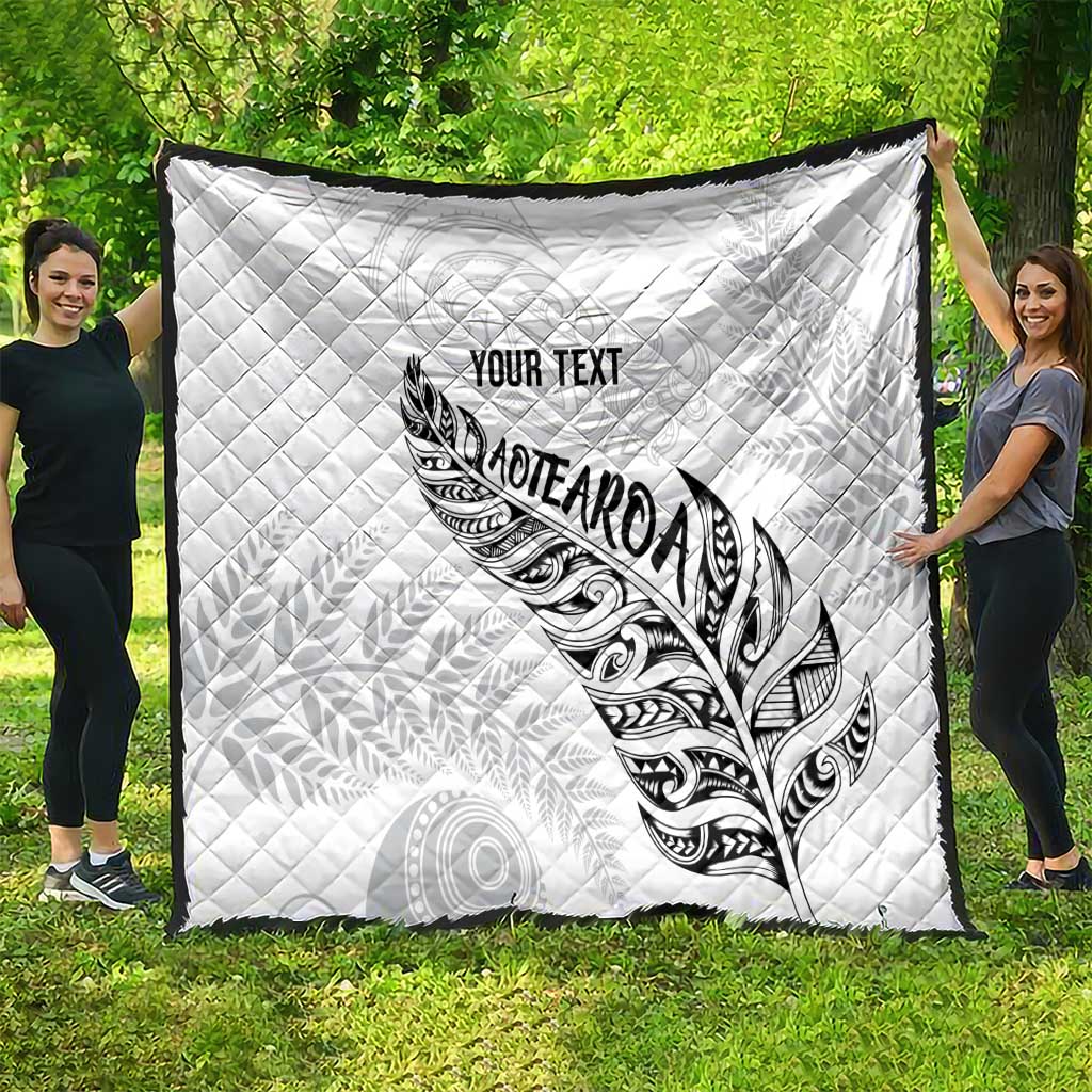 Aotearoa Personalized Lawn Bowls Maori Quilt New Zealand White Tribal Silver Fern - Polynesian Pride