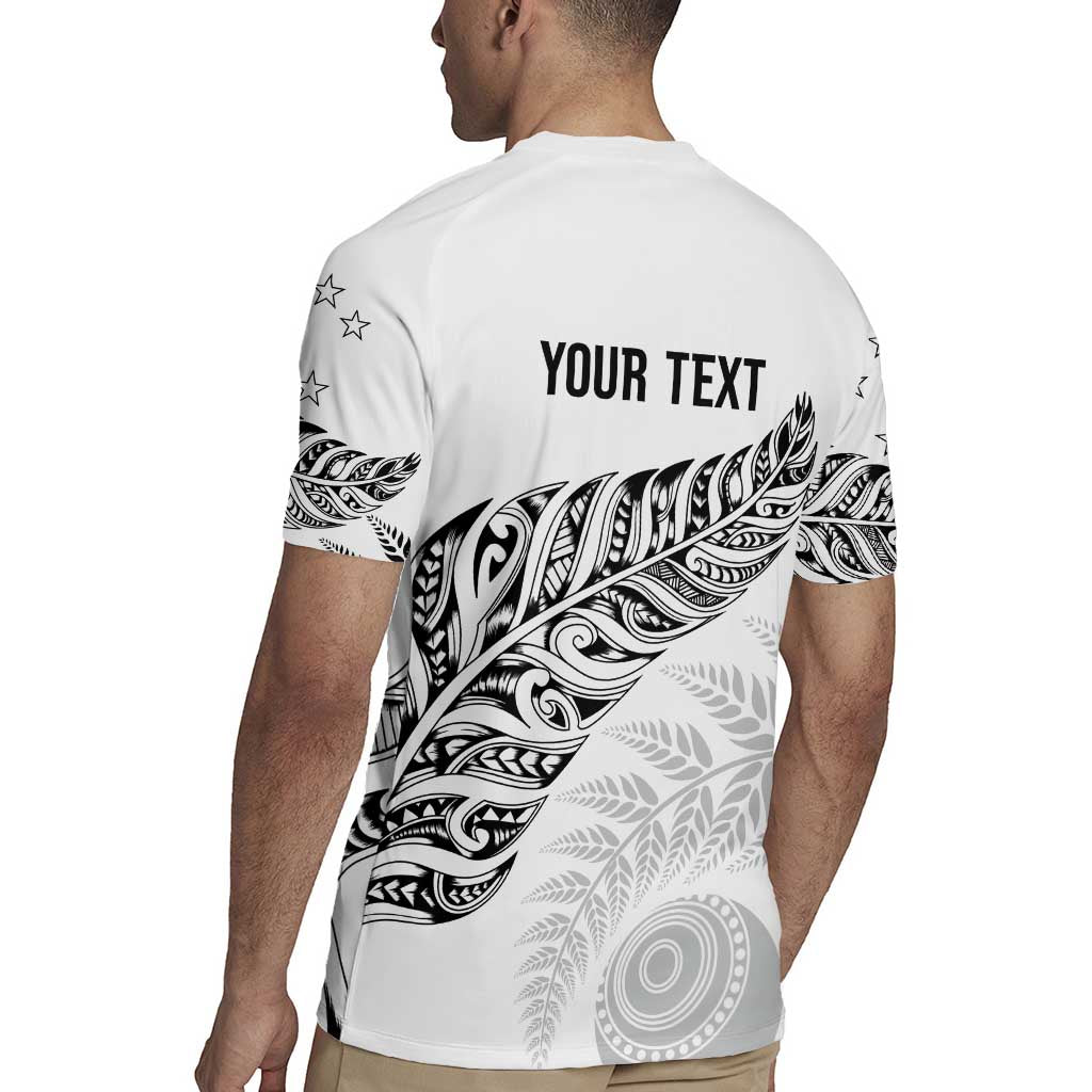 Aotearoa Personalized Lawn Bowls Maori Rugby Jersey New Zealand White Tribal Silver Fern - Polynesian Pride