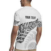 Aotearoa Personalized Lawn Bowls Maori Rugby Jersey New Zealand White Tribal Silver Fern - Polynesian Pride