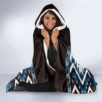 Personalised Taniko Motifs Aotearoa Hooded Blanket Waitangi Kowhaiwhai Kiwi - Blue