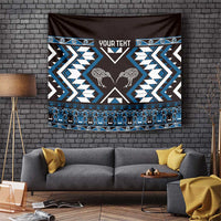 Personalised Taniko Motifs Aotearoa Tapestry Waitangi Kowhaiwhai Kiwi - Blue LT7 Blue - Polynesian Pride