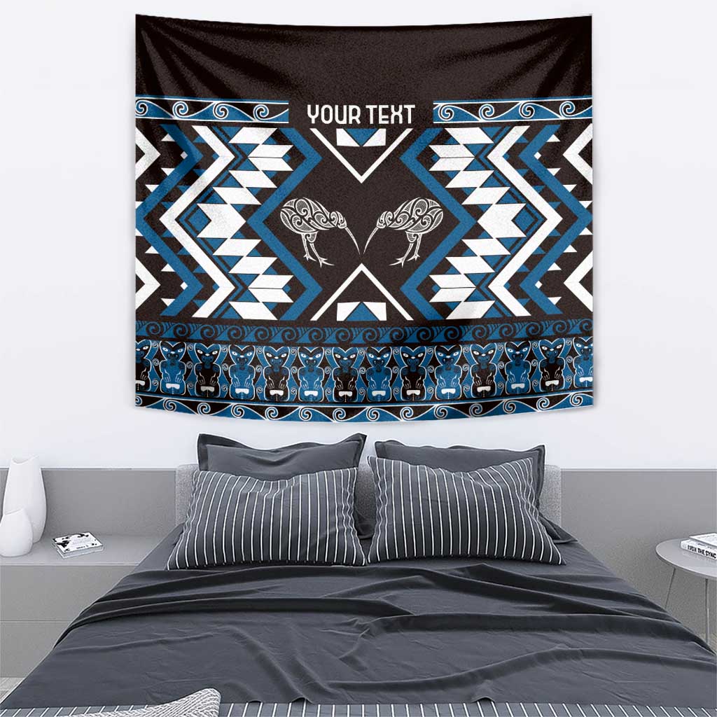 Personalised Taniko Motifs Aotearoa Tapestry Waitangi Kowhaiwhai Kiwi - Blue LT7 - Polynesian Pride