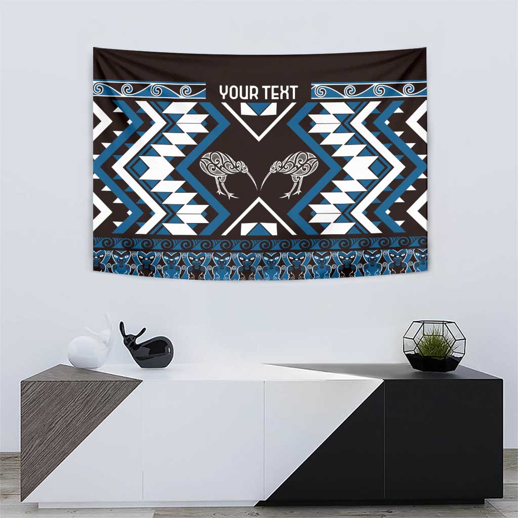 Personalised Taniko Motifs Aotearoa Tapestry Waitangi Kowhaiwhai Kiwi - Blue LT7 - Polynesian Pride