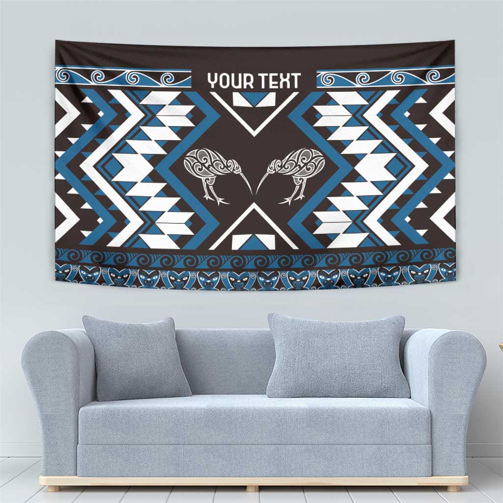 Personalised Taniko Motifs Aotearoa Tapestry Waitangi Kowhaiwhai Kiwi - Blue LT7 - Polynesian Pride