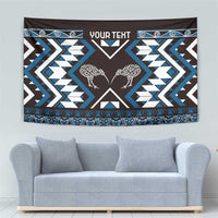 Personalised Taniko Motifs Aotearoa Tapestry Waitangi Kowhaiwhai Kiwi - Blue LT7 - Polynesian Pride