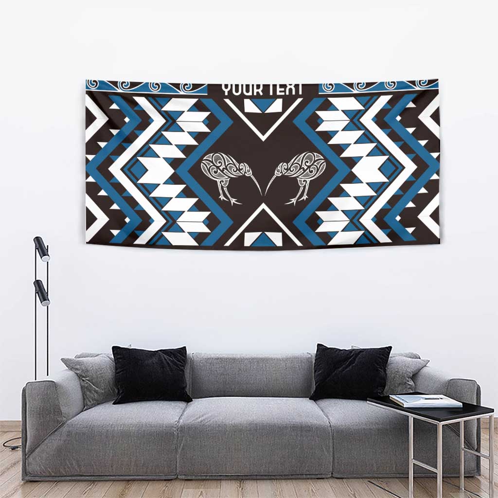 Personalised Taniko Motifs Aotearoa Tapestry Waitangi Kowhaiwhai Kiwi - Blue LT7 - Polynesian Pride