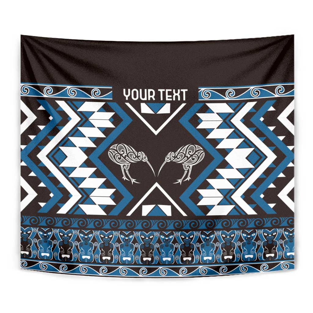 Personalised Taniko Motifs Aotearoa Tapestry Waitangi Kowhaiwhai Kiwi - Blue LT7 - Polynesian Pride