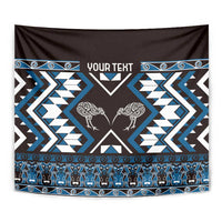 Personalised Taniko Motifs Aotearoa Tapestry Waitangi Kowhaiwhai Kiwi - Blue LT7 - Polynesian Pride