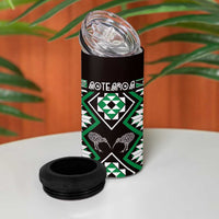 Personalised Taniko Motifs Aotearoa 4 in 1 Can Cooler Tumbler Waitangi Kowhaiwhai Kiwi - Green LT7 - Polynesian Pride