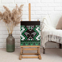 Personalised Taniko Motifs Aotearoa Canvas Wall Art Waitangi Kowhaiwhai Kiwi - Green
