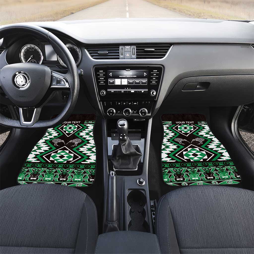 Personalised Taniko Motifs Aotearoa Car Mats Waitangi Kowhaiwhai Kiwi - Green