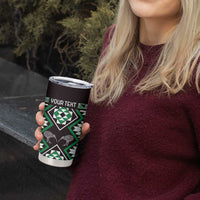 Personalised Taniko Motifs Aotearoa Tumbler Cup Waitangi Kowhaiwhai Kiwi - Green LT7 - Polynesian Pride