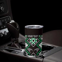 Personalised Taniko Motifs Aotearoa Tumbler Cup Waitangi Kowhaiwhai Kiwi - Green LT7 - Polynesian Pride