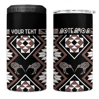 Personalised Taniko Motifs Aotearoa 4 in 1 Can Cooler Tumbler Waitangi Kowhaiwhai Kiwi - Mocha LT7 One Size: 16 oz Mocha - Polynesian Pride