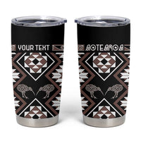 Personalised Taniko Motifs Aotearoa Tumbler Cup Waitangi Kowhaiwhai Kiwi - Mocha LT7 Mocha - Polynesian Pride