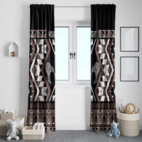 Personalised Taniko Motifs Aotearoa Window Curtain Waitangi Kowhaiwhai Kiwi - Mocha