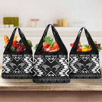Personalised Taniko Motifs Aotearoa Grocery Bag Waitangi Kowhaiwhai Kiwi - Monochrome