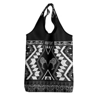 Personalised Taniko Motifs Aotearoa Grocery Bag Waitangi Kowhaiwhai Kiwi - Monochrome