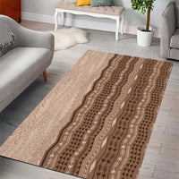 Vintage Beige Hawaiian Traditional Kapa Mix Flowers Lei Area Rug