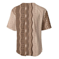 Vintage Beige Hawaiian Traditional Kapa Mix Flowers Lei Baseball Jersey LT7 - Polynesian Pride