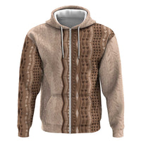 Vintage Beige Hawaiian Traditional Kapa Mix Flowers Lei Hoodie LT7 Zip Hoodie Beige - Polynesian Pride