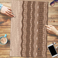 Vintage Beige Hawaiian Traditional Kapa Mix Flowers Lei Puzzle