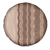 Vintage Beige Hawaiian Traditional Kapa Mix Flowers Lei Spare Tire Cover LT7 - Polynesian Pride