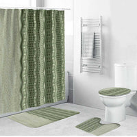 Vintage Sage Green Hawaiian Traditional Kapa Mix Flowers Lei Bathroom Set LT7 Bathroom Set (4 pcs) Sage Green - Polynesian Pride