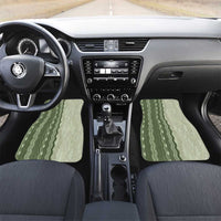 Vintage Sage Green Hawaiian Traditional Kapa Mix Flowers Lei Car Mats