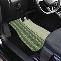 Vintage Sage Green Hawaiian Traditional Kapa Mix Flowers Lei Car Mats