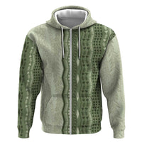 Vintage Sage Green Hawaiian Traditional Kapa Mix Flowers Lei Hoodie LT7 Zip Hoodie Sage Green - Polynesian Pride