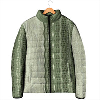 Vintage Sage Green Hawaiian Traditional Kapa Mix Flowers Lei Padded Jacket LT7 - Polynesian Pride
