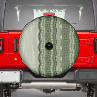 Vintage Sage Green Hawaiian Traditional Kapa Mix Flowers Lei Spare Tire Cover