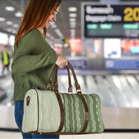 Vintage Sage Green Hawaiian Traditional Kapa Mix Flowers Lei Travel Bag