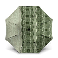 Vintage Sage Green Hawaiian Traditional Kapa Mix Flowers Lei Umbrella LT7 One Size Folded 11.42 inch Opened Diameter 37.4 inch Sage Green - Polynesian Pride