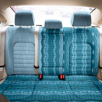 Vintage Cobalt Blue Hawaiian Traditional Kapa Mix Flowers Lei Back Car Seat Cover