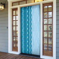 Vintage Cobalt Blue Hawaiian Traditional Kapa Mix Flowers Lei Door Cover