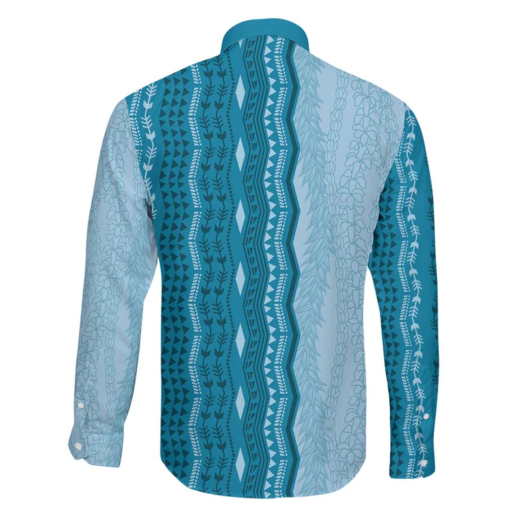 Vintage Cobalt Blue Hawaiian Traditional Kapa Mix Flowers Lei Family Matching Short Sleeve Bodycon Dress and Hawaiian Shirt LT7 - Polynesian Pride
