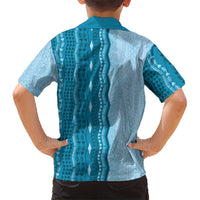 Vintage Cobalt Blue Hawaiian Traditional Kapa Mix Flowers Lei Hawaiian Shirt