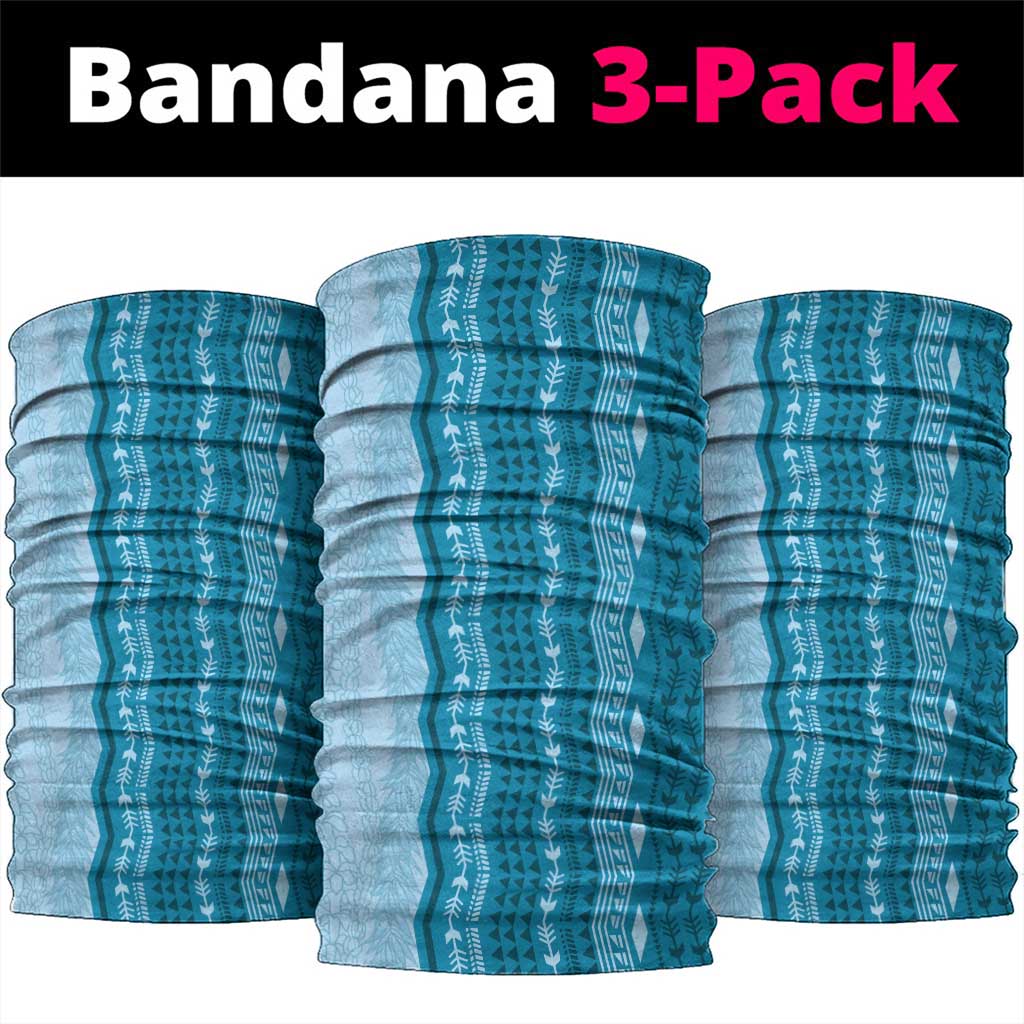 Vintage Cobalt Blue Hawaiian Traditional Kapa Mix Flowers Lei Neck Gaiter LT7 package One Size: 25*50cm Cobalt Blue - Polynesian Pride