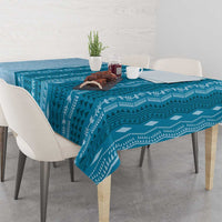 Vintage Cobalt Blue Hawaiian Traditional Kapa Mix Flowers Lei Tablecloth