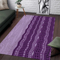 Vintage Violet Hawaiian Traditional Kapa Mix Flowers Lei Area Rug