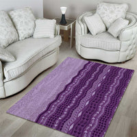 Vintage Violet Hawaiian Traditional Kapa Mix Flowers Lei Area Rug