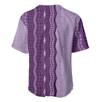 Vintage Violet Hawaiian Traditional Kapa Mix Flowers Lei Baseball Jersey LT7 - Polynesian Pride