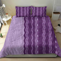 Vintage Violet Hawaiian Traditional Kapa Mix Flowers Lei Bedding Set LT7 - Polynesian Pride