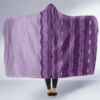 Vintage Violet Hawaiian Traditional Kapa Mix Flowers Lei Hooded Blanket